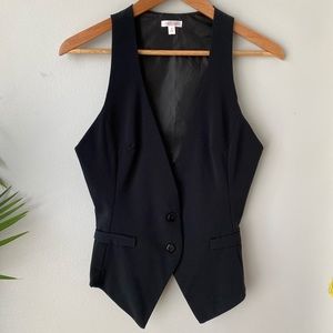 Black Tuxedo Cut Vest